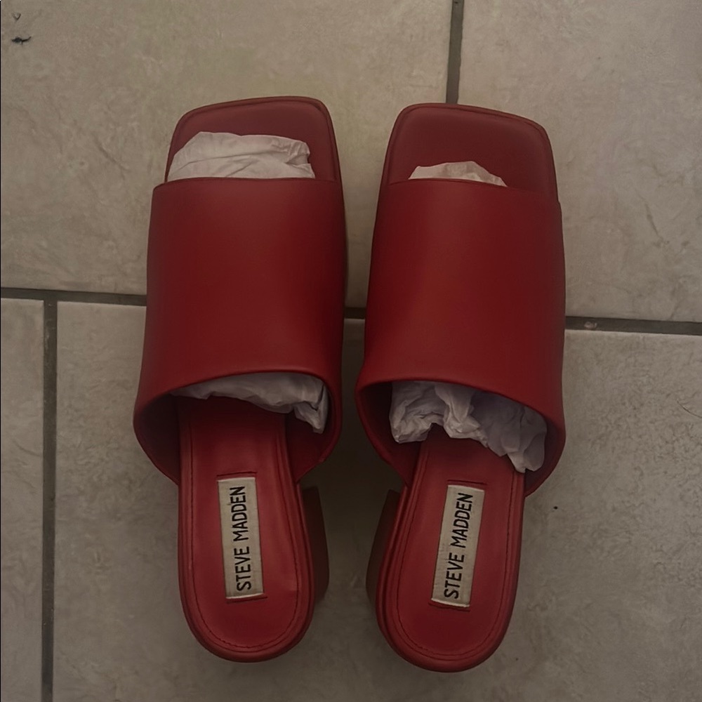 Steve Madden Red Women's Slide Sandals